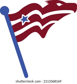 flag eagle template logo design