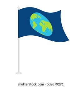 Flag earth. Official national symbol of planet. Traditional paced flag galaxy
