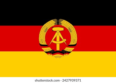 Flag of East Germany. Vector illustration.