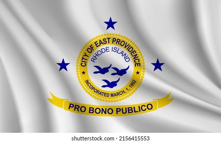 Flag of East Providence, Rhode Island, USA. Realistic waving flag of East Providence vector background.