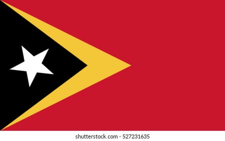 Flag of East Tim or vector illustration