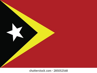 Flag of East Timor. Accurate dimensions, element proportions and colors. Original and simple East Timor flag isolated vector in official colors and Proportion Correctly.