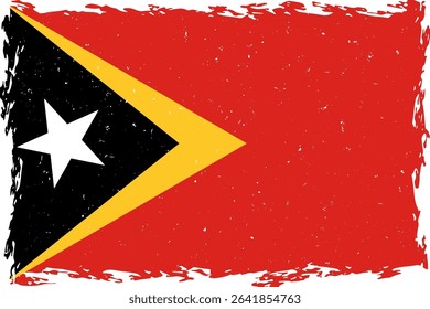 Flag of East Timor brush stroke grunge texture