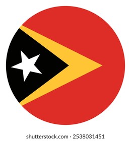 Timor Leste ícone da bandeira circular ilustração vetorial digital