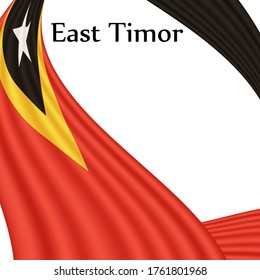 Bandera del país de Timor Oriental con fondo blanco.