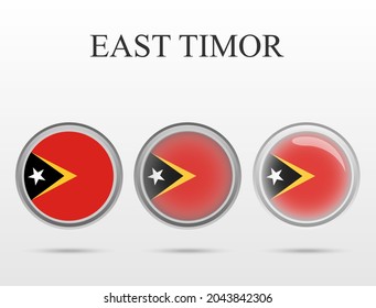 Bandera de Timor Oriental en forma de círculo