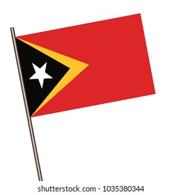 A flag of east timor isolated on a white background