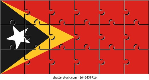 Flagge mit Osttimor aus Puzzleteilen
