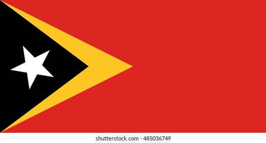 Flag of East Timor in official colors and Proportion Correctly