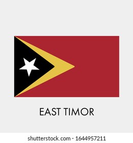 Flag of East Timor on gray background. Vector illustration in trendy flat style. EPS 10.