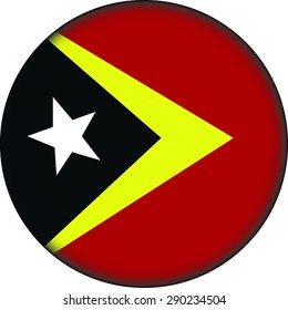Flag of East Timor as round glossy icon. Button with flag design