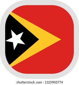 Flag of East Timor. Rounded square icon on white background, vector illustration.