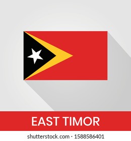 Flag of The East Timor With Shadow