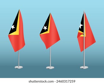 Flagge von Osttimor mit Silberpol