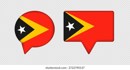 Flagge von Osttimor in Sprechblase.