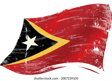 Flag of East Timor with a texture in the wind.