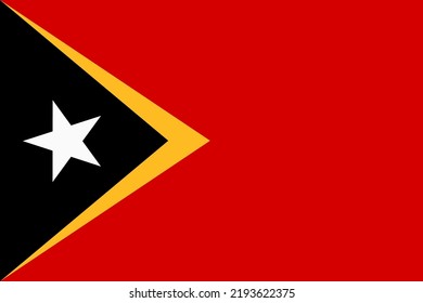 Flag of East Timor. Timor-Leste national banner and patriotic symbol. Official colors. Flat vector illustration.