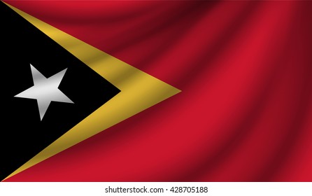 Flag of East Timor, vector illustration