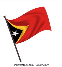 Flag of east timor.east timor Icon vector illustration,National flag for country of east timor isolated, banner vector illustration. Vector illustration eps10.