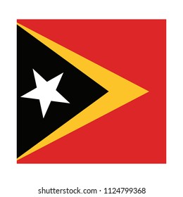 Flag of East Timor,East Timor Flag Vector Square Icon - Illustration, Flag of East Timor. Abstract concept, icon, square, button. Raster illustration on white background.