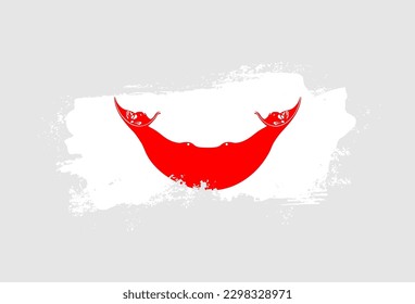 Flag of Easter Island country with hand drawn brush stroke vector illustration