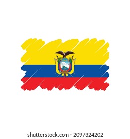 Flag of Ecuador, brush stroke background