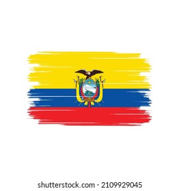Flag of Ecuador with brush style