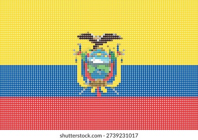Flag of Ecuador pixel art of dots