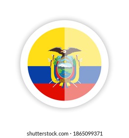 Flag of Ecuador. Round icon.