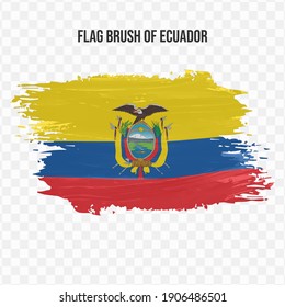 Flag Of Ecuador in texture brush  with transparent background, vector illustration in eps file