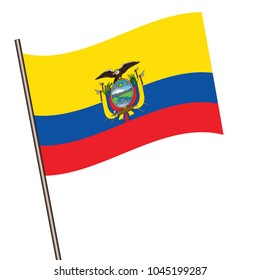 Flag of Ecuador , Ecuador flag waving isolated vector illustration