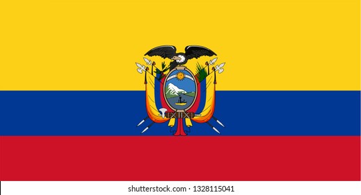 Flag of Ecuator Quality colour and line vector