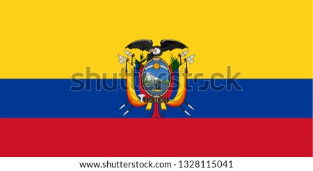 Flag of Ecuator Quality colour and line vector