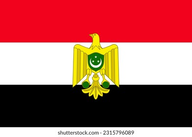 Flagge Ägyptens. Flagge Ägyptens von 1952 bis 1958 Jahre. Vektorgrafik.