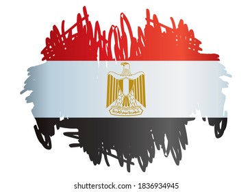Flag of Egypt, Arab Republic of Egypt. Bright, colorful vector illustration.