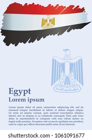 Flag of Egypt, Arab Republic of Egypt. template for award design, an official document with the flag of the Arab Republic of Egypt. Bright, colorful vector illustration