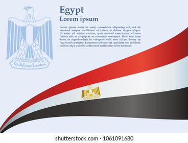 Flag of Egypt, Arab Republic of Egypt. template for award design, an official document with the flag of the Arab Republic of Egypt. Bright, colorful vector illustration