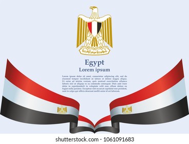Flag of Egypt, Arab Republic of Egypt. template for award design, an official document with the flag of the Arab Republic of Egypt. Bright, colorful vector illustration