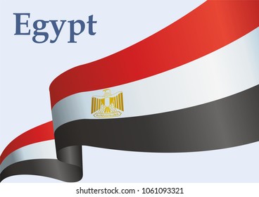 Flag of Egypt, Arab Republic of Egypt. template for award design, an official document with the flag of the Arab Republic of Egypt. Bright, colorful vector illustration