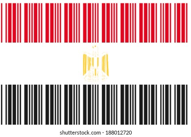 The Flag of Egypt in a Barcode Format