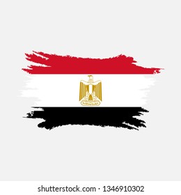 Flag of Egypt with brush stroke effect, Egypt Flaf template design. Vector Eps 10