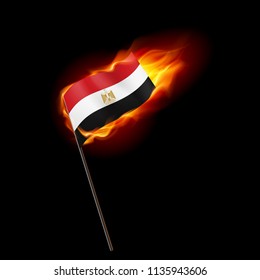 Flag of Egypt. Concept Illustration of Crisis or War Conflict with Egyptian flag