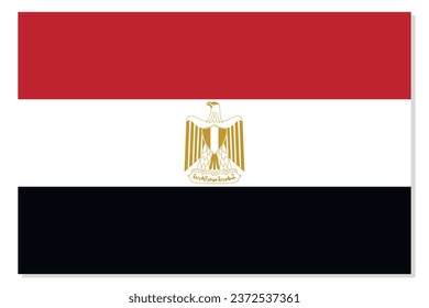 Flag of Egypt. Egyptian national symbol in official colors. Template icon. Abstract vector background.