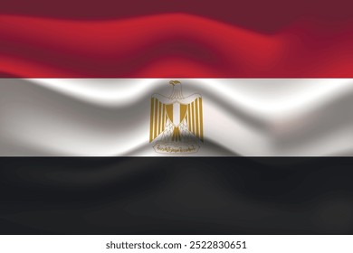 Bandera de Egipto. Símbolo nacional egipcio en colores oficiales. Icono de Plantilla. Fondo de Vector Abstractas.