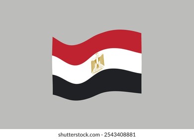 Bandera de Egipto. Símbolo nacional egipcio en colores oficiales. Icono de Plantilla. Fondo de Vector Abstractas.