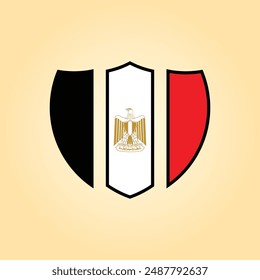 La bandera de Egipto y el emblema de los egipcios