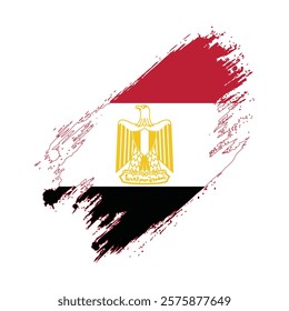 Flag of Egypt Grunge Brush Stroke Style vector