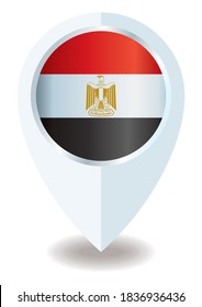 Flag of Egypt, location icon for Multipurpose, Arab Republic of Egypt.  