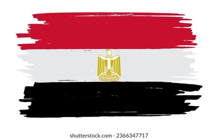 Flag of Egypt made with brush strokes.
