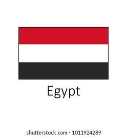 Flag of Egypt with name icon. Official colors and proportion correctly. National Egypt Flag vector. Egypt Flag vector illustration. National Egypt Flag vector on white background